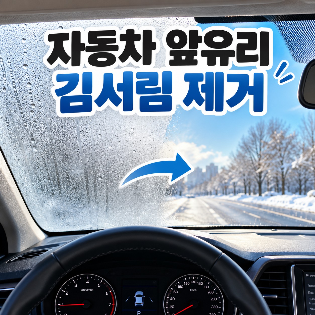 겨울철 자동차 앞유리 김서림과 공조 설정 설명