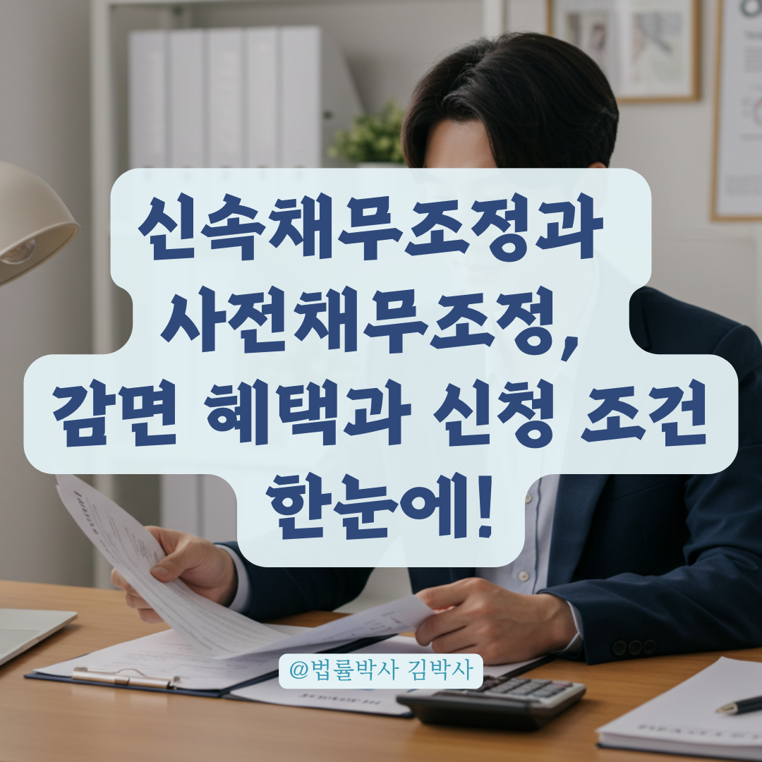 사전채무조정과 신속채무조정, 감면 조건과 신청 자격을 이렇게 비교해보세요