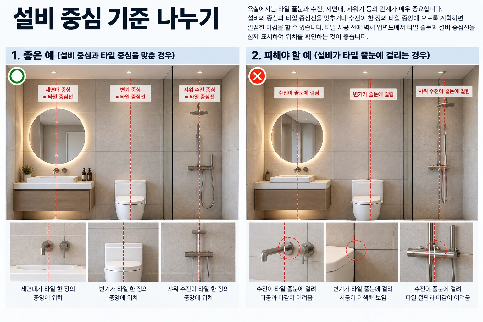 설비 중심 기준 나누기