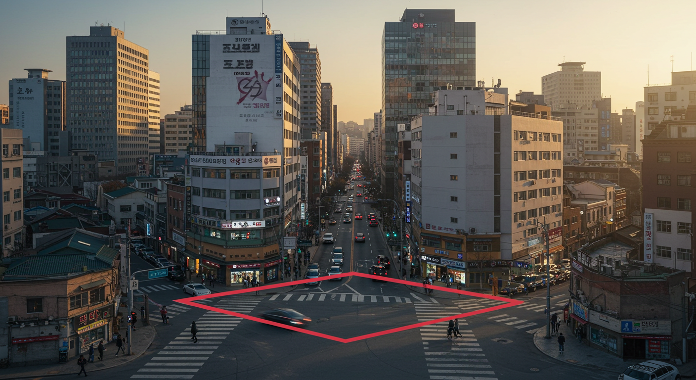 '삼각형'의 땅 위에 세워진 도심 재개발의 중심