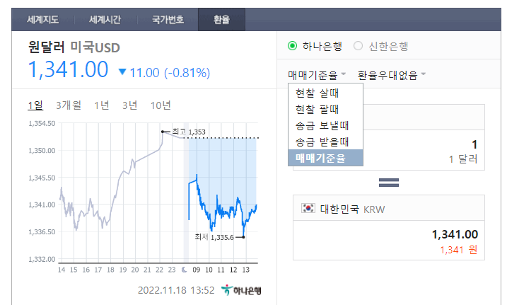 환전 목적 선택