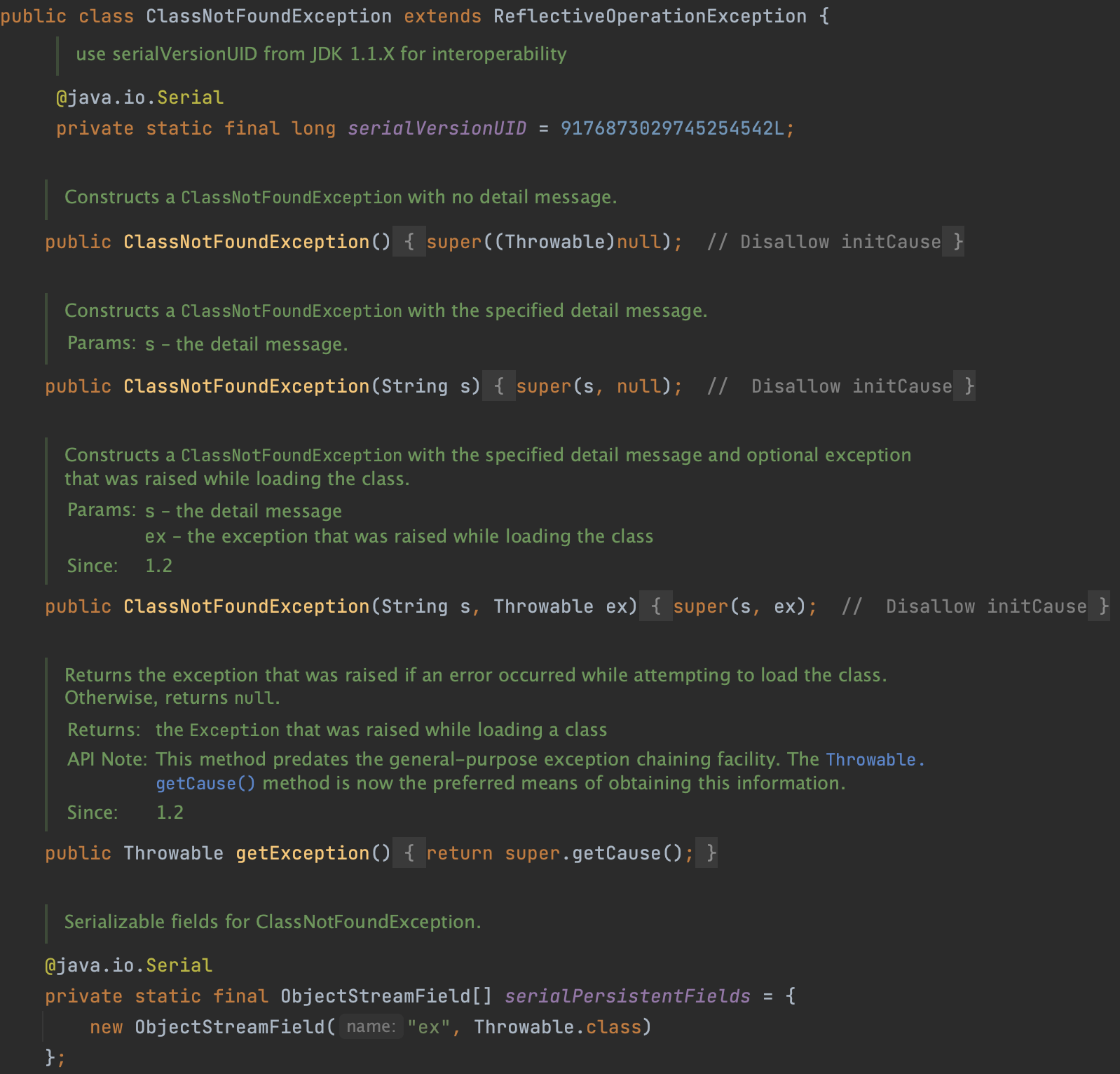 ClassNotFoundException