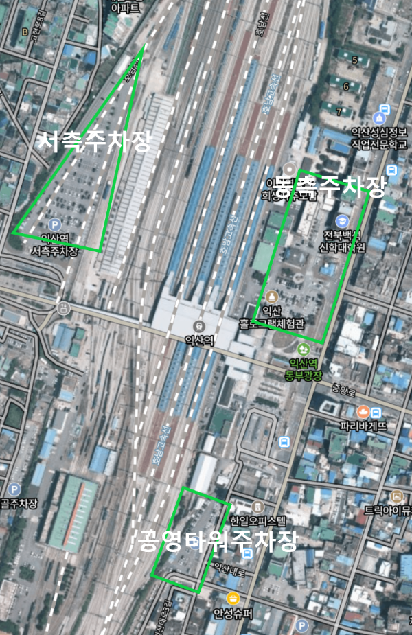익산역 주변 주차시설 위치