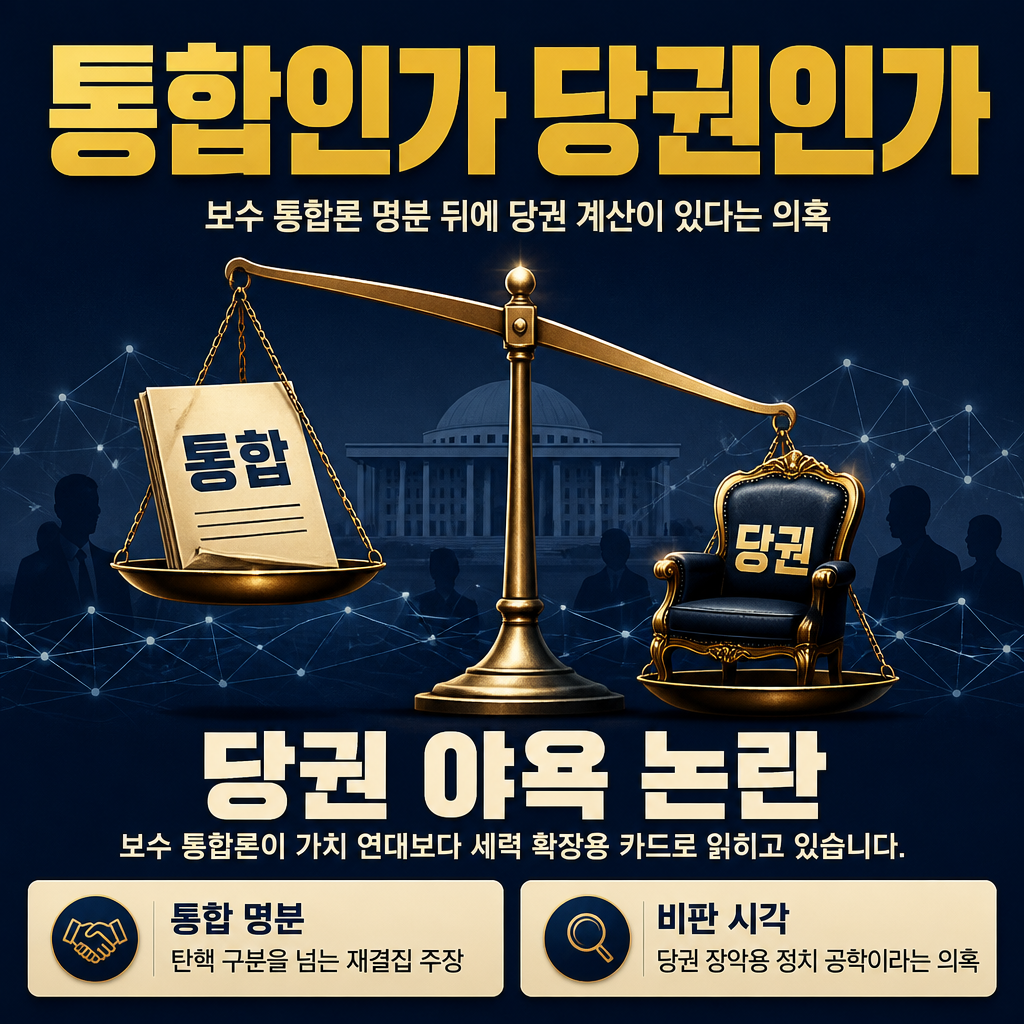 통합인가 당권인가