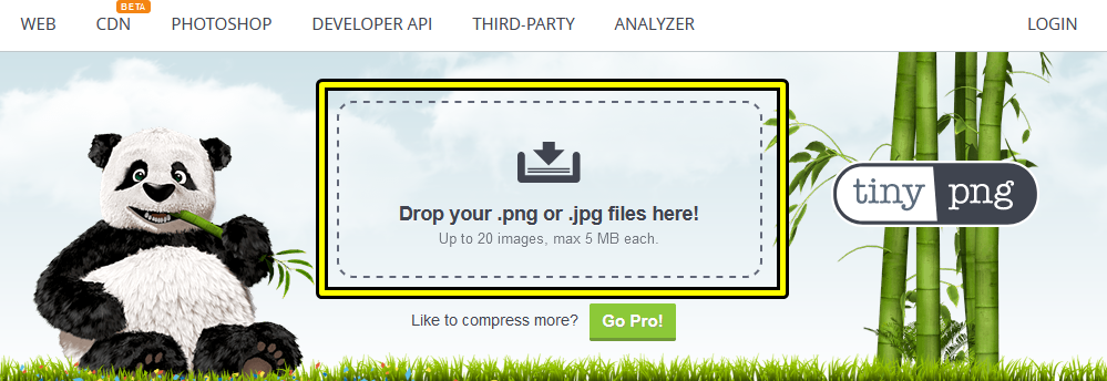 TinyPNG 메인화면