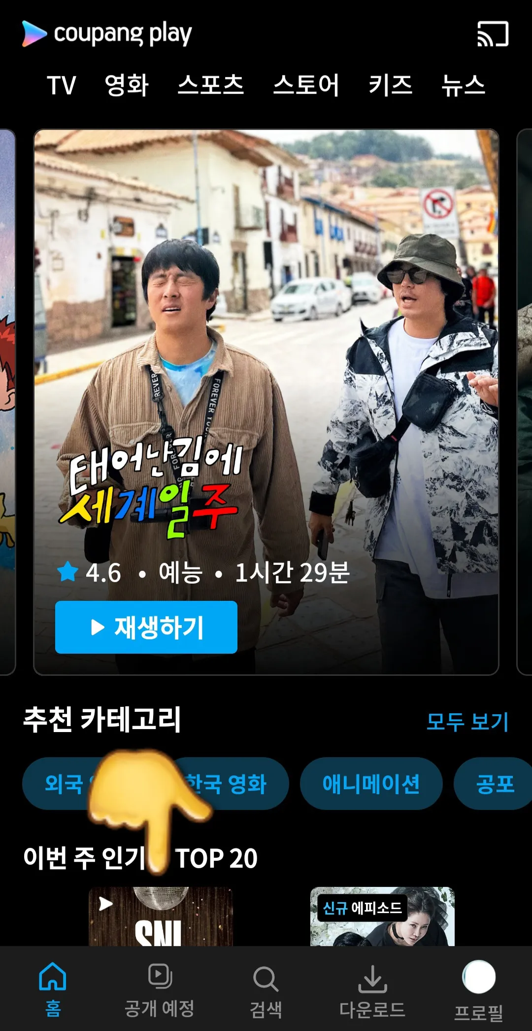 쿠팡플레이-앱-성인인증-필요한-콘텐츠-아무거나-찾기