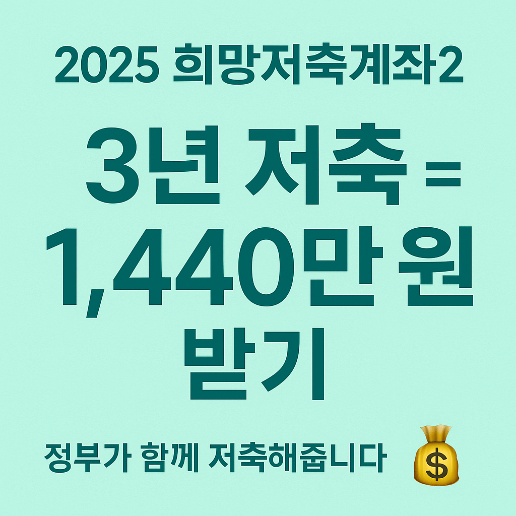 희망저축계좌2 지원금 최대 1,440만 원 받는 법 (2025 최신판)