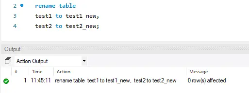 여러 테이블 이름 한번에 변경
