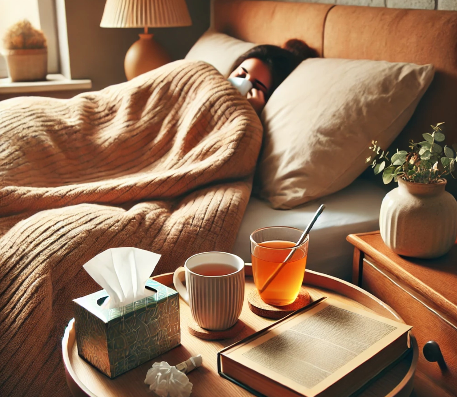 독감에 걸린 여성