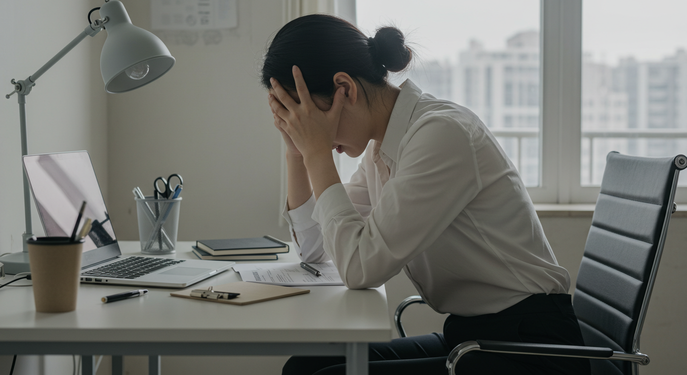 스트레스 받는 여성