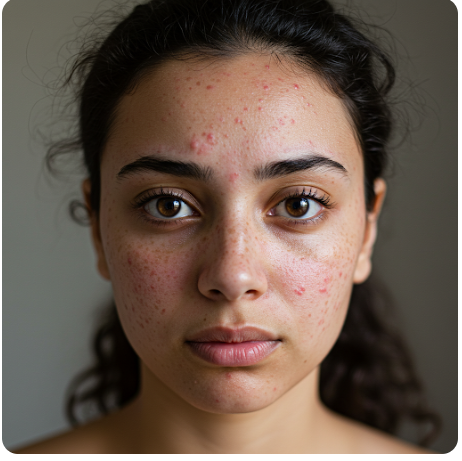 피부 트러블이 있는 여자