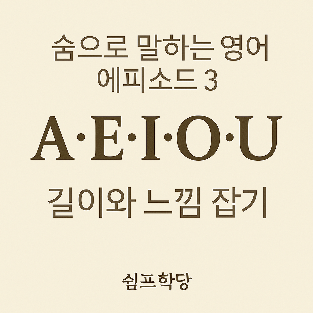숨으로 말하는 영어 EP3 – 모음 A·E·I·O·U 길이와 느낌 잡기 썸네일 이미지