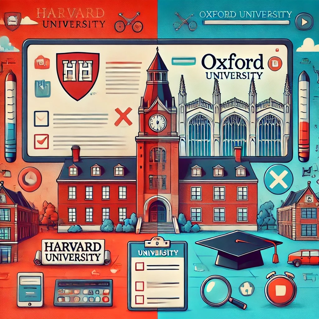 하버드와 옥스퍼드, 입학 조건 비교