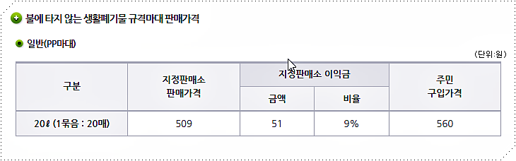 포천 종량제봉투 가격 3