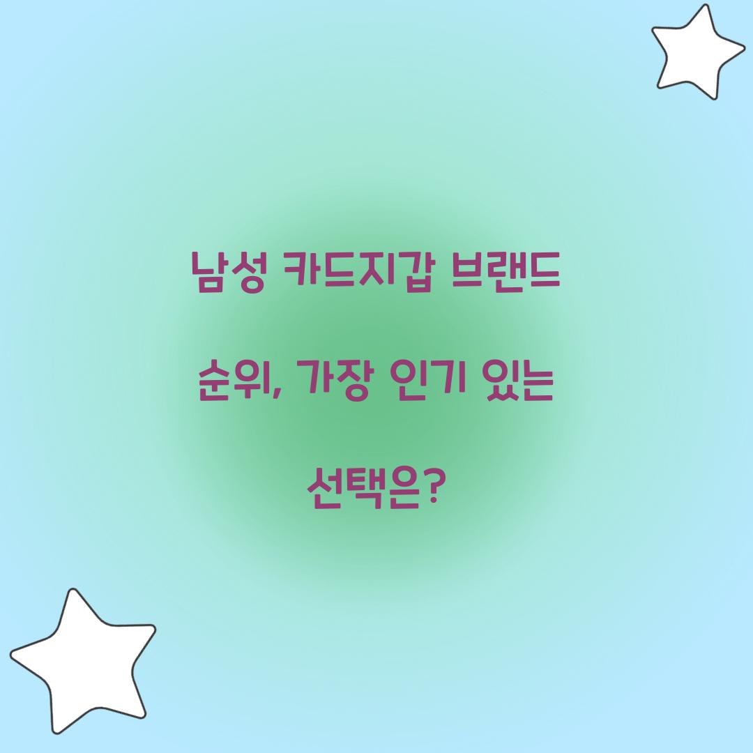남성 카드지갑 브랜드 순위
