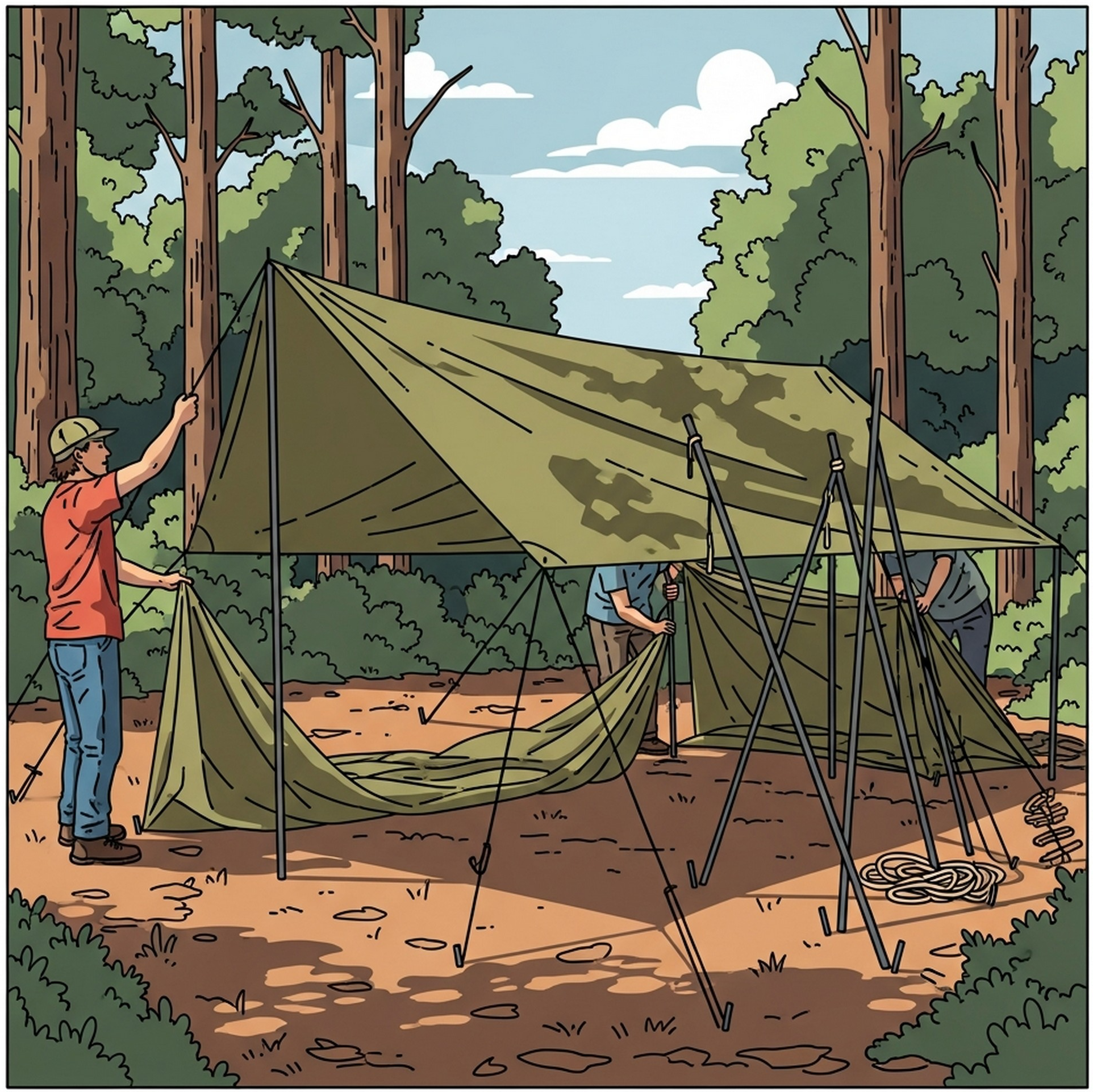 타프 설치 구조물 구성