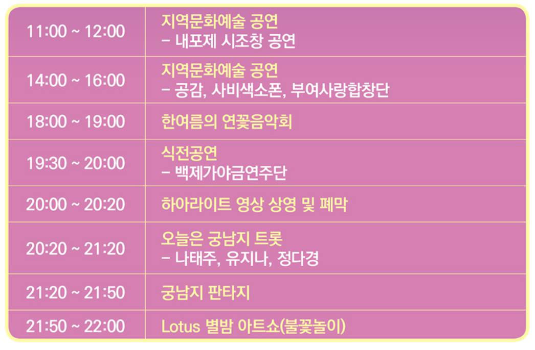 부여서동연꽃축제 기본정보