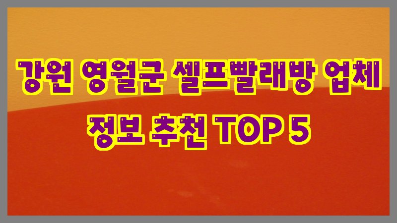 강원 영월군 셀프빨래방