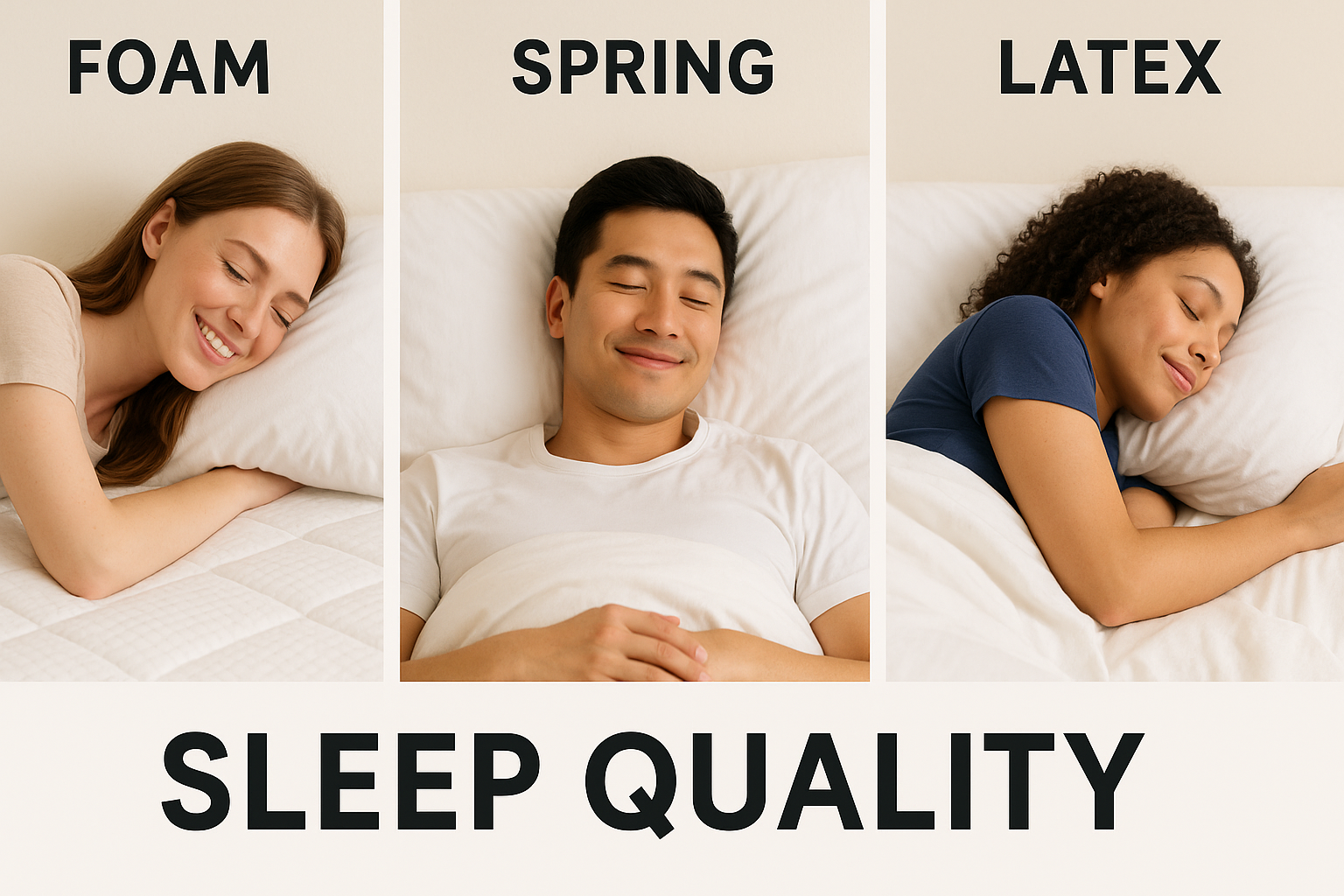 침대 매트리스 종류별 수면 질 비교 사진
