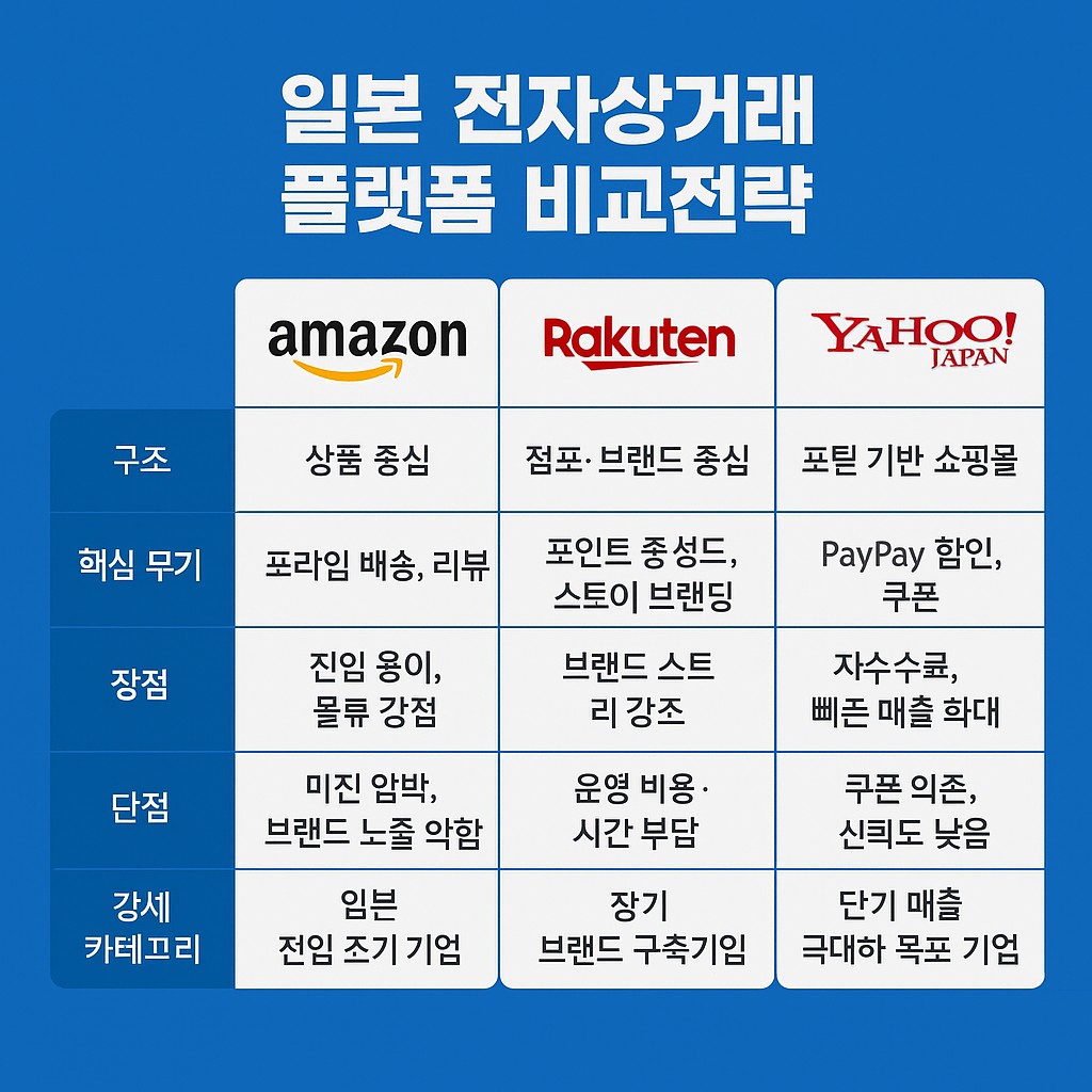 일본 전자상거래 플랫폼 비교전략