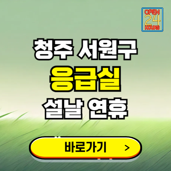 청주시 서원구 설날 연휴 비상진료 응급실 병원 찾기 ❘ 내근처 24시 야간 심야 휴일 가능한 곳
