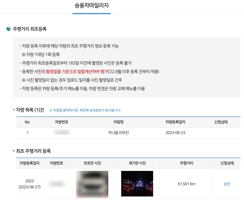 주행거리-최초등록