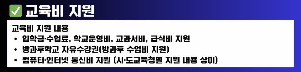 교육비 지원 내용