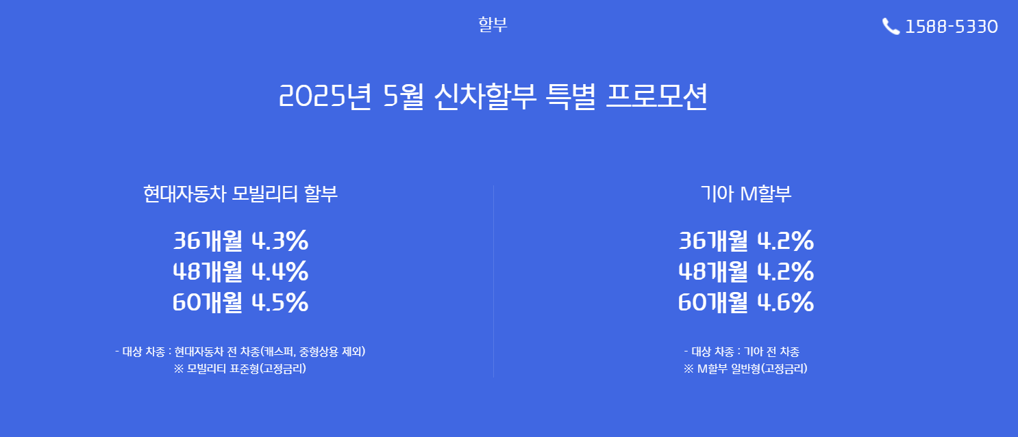 현대캐피탈 5월 신차할부 프로모션