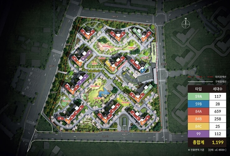 천안 롯데캐슬 더 청당 단지 배치도