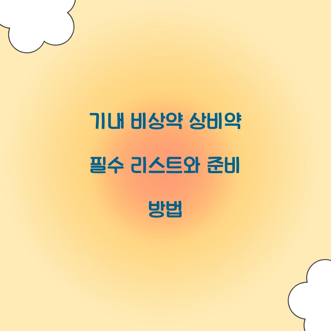 기내 비상약 상비약