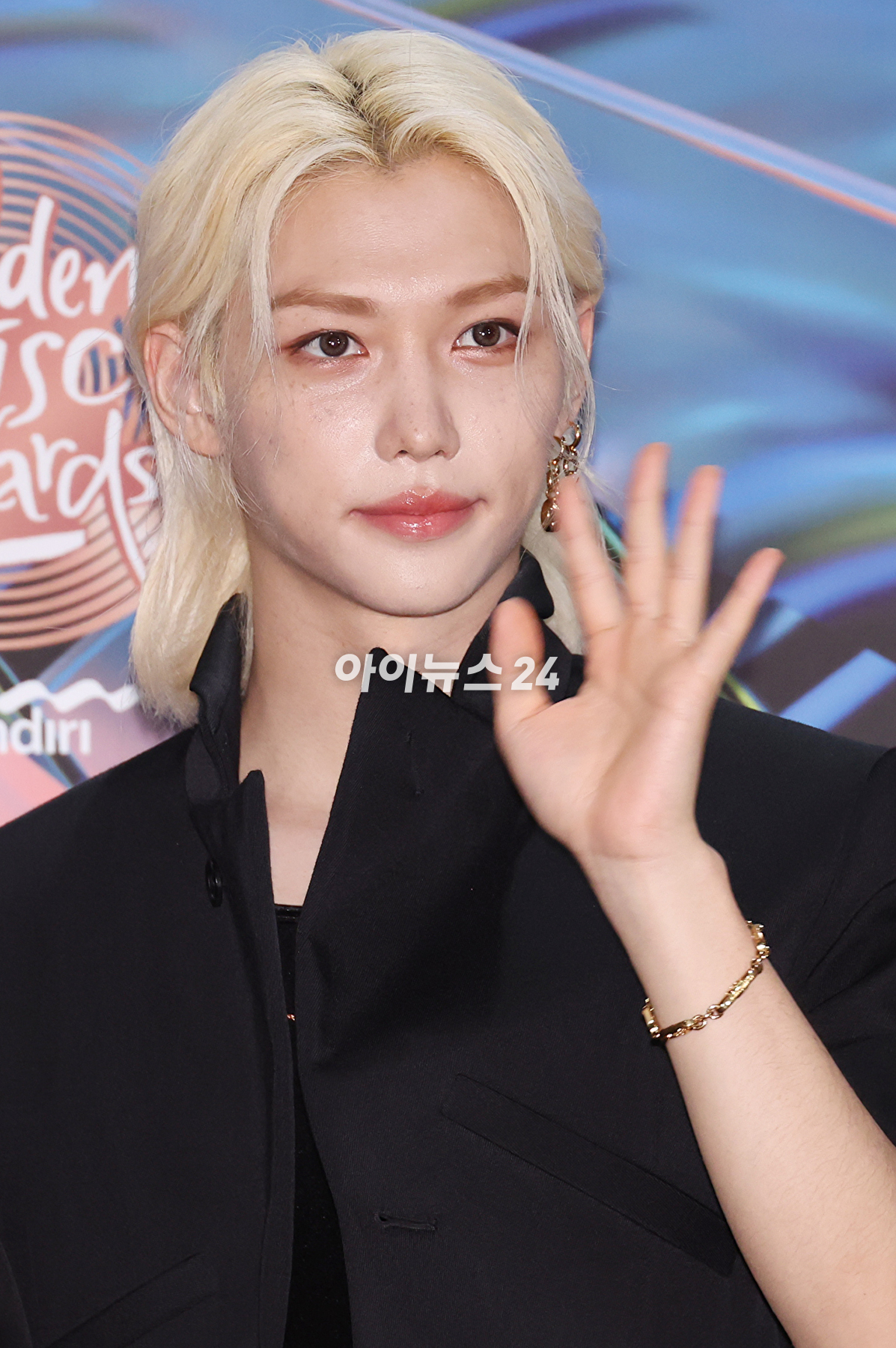 그룹 스트레이키즈가 6일 오후 인도네시아 자카르타 인터내셔널 스타디움에서 열린 '제38회 골든디스크 어워즈 with 만디리'에 참석하고 있다. [사진=골든디스크 어워즈 사무국]