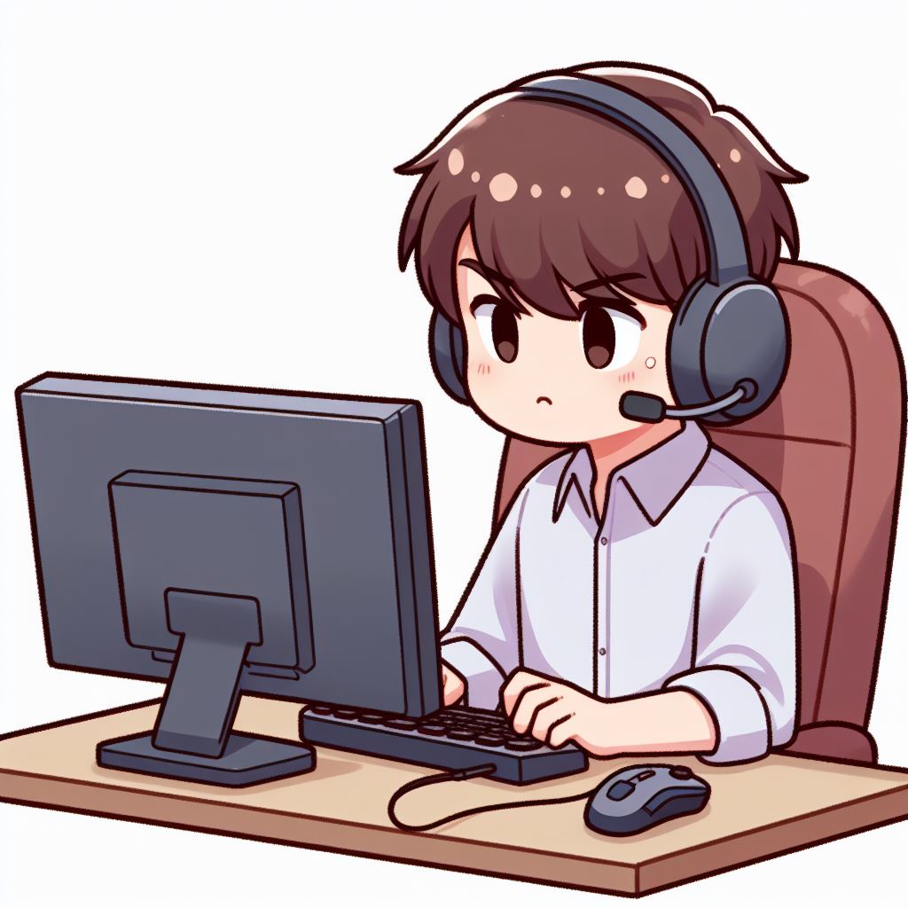 게임열중하는 학생 이미지