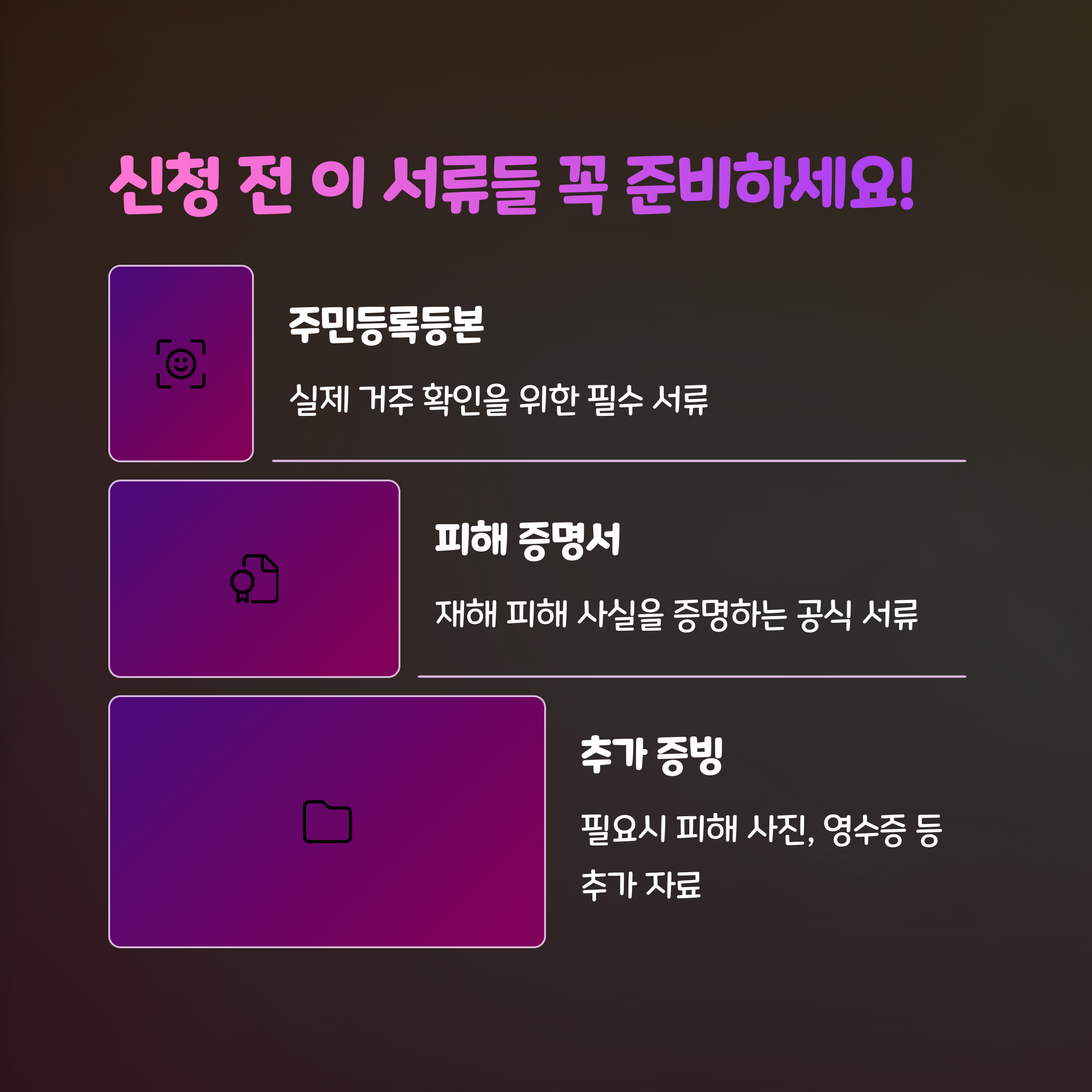 재난지원금 대상자 확인