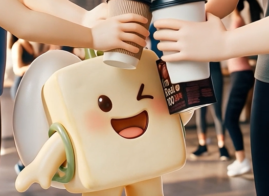 모닝레이브 음료를 나누는 모습