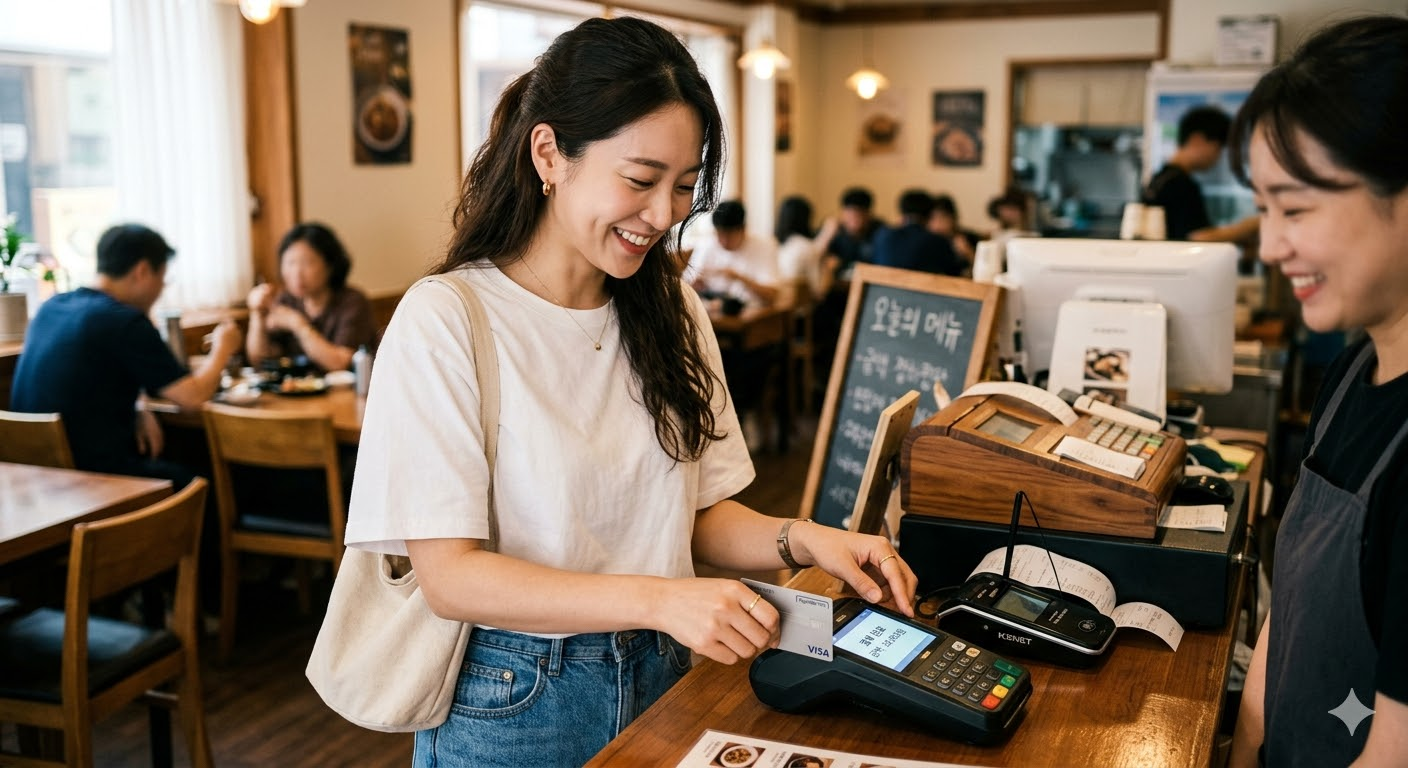 행정안전부 착한가격업소 식당 가맹점에서 카드로 만원 이상 결제하고 2000원 캐시백 환급받는 장면 캡처, 카드사 이벤트 응모 필수