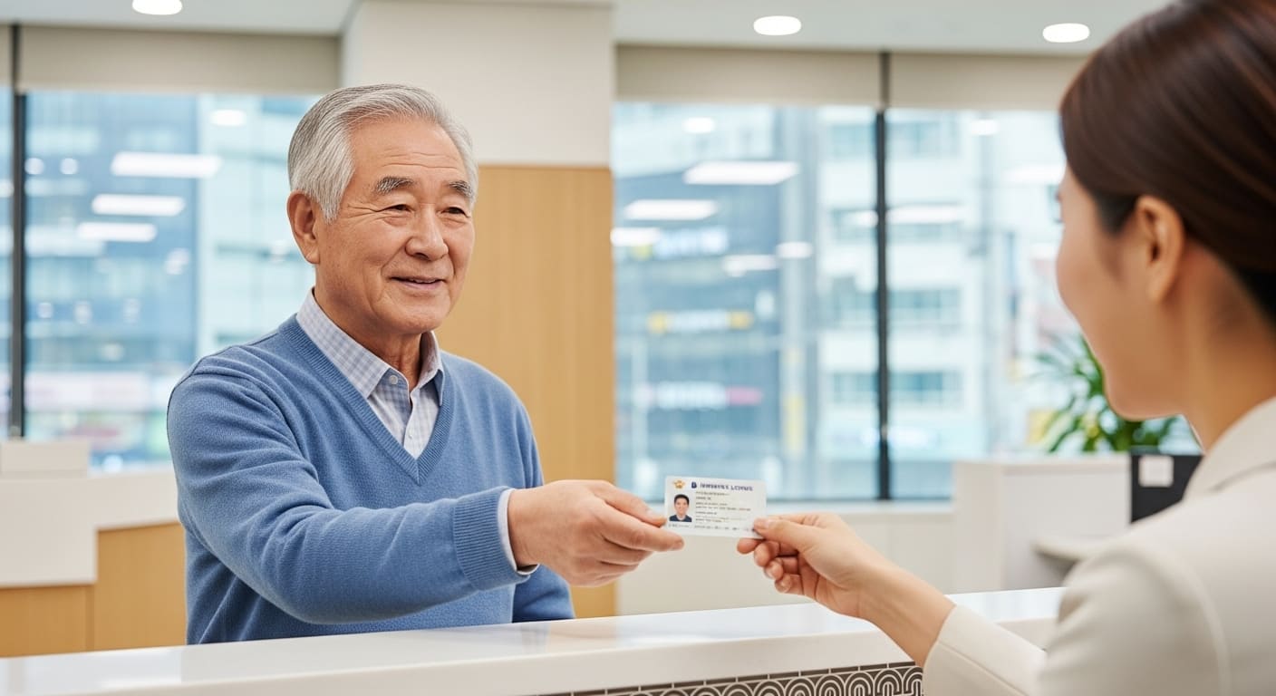운전면허 반납 지원금을 신청하는 노인 모습