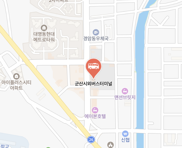 군산시외버스터미널 위치-지도