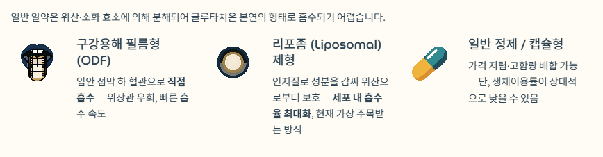 글루타치온 효능 / 5가지 핵심 효능 / 제형별 비교 / 부작용 및 복용 시간 알아보기