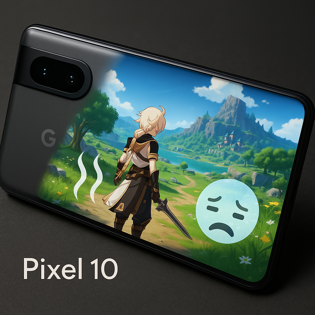 Pixel 10 고사양 게임시 프레임 저하 현상 발생 (출처 = AI생성이미지)
