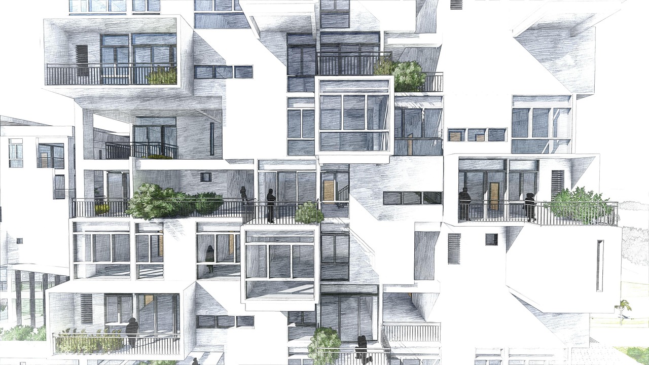 아파트를 스케치한 사진