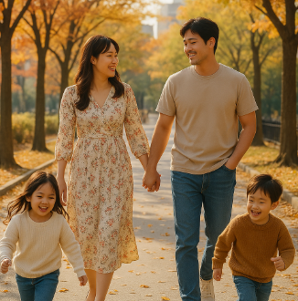 경춘선 숲길에서 아이들과 즐겁게 산책하는 가족 모습