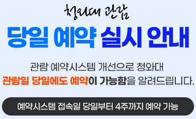 청와대 홈페이지 청와대 낮관람 내용 이미지입니다.