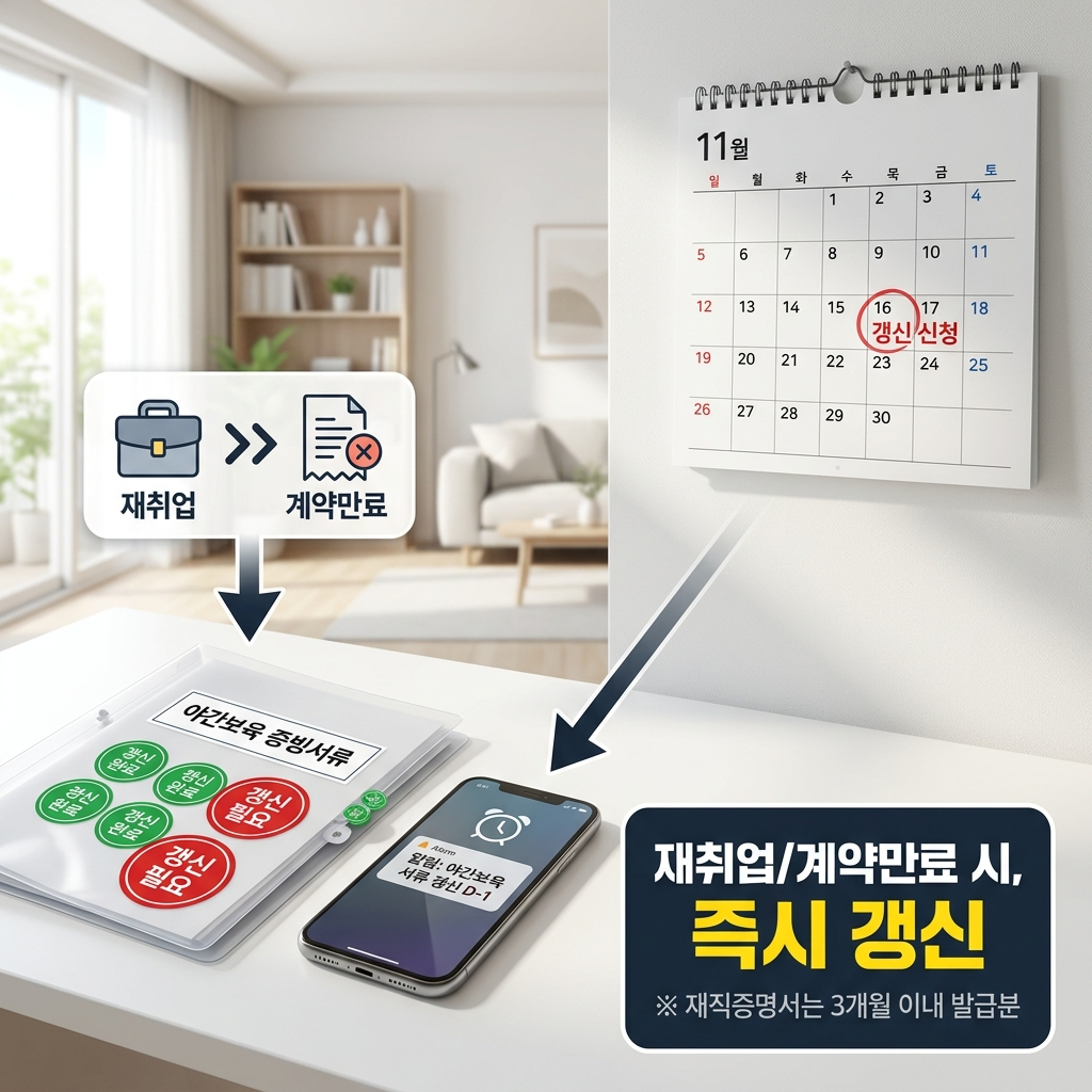 어린이집 야간보육 서류 갱신 기준 주기 안내