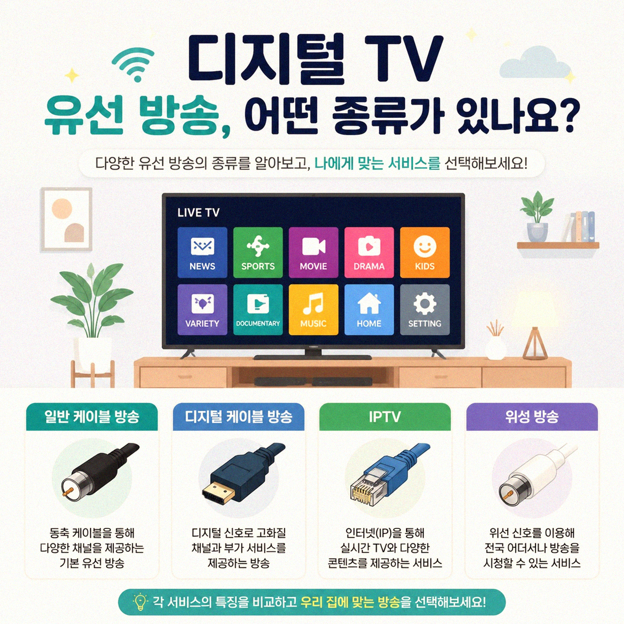 우리 집 TV, 유선 방송 가입 어떻게 할까?