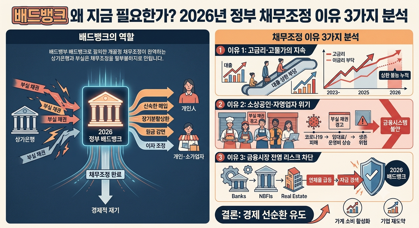 배드뱅크 왜 지금 필요한가? 2026년 정부 채무조정 이유 3가지 분석