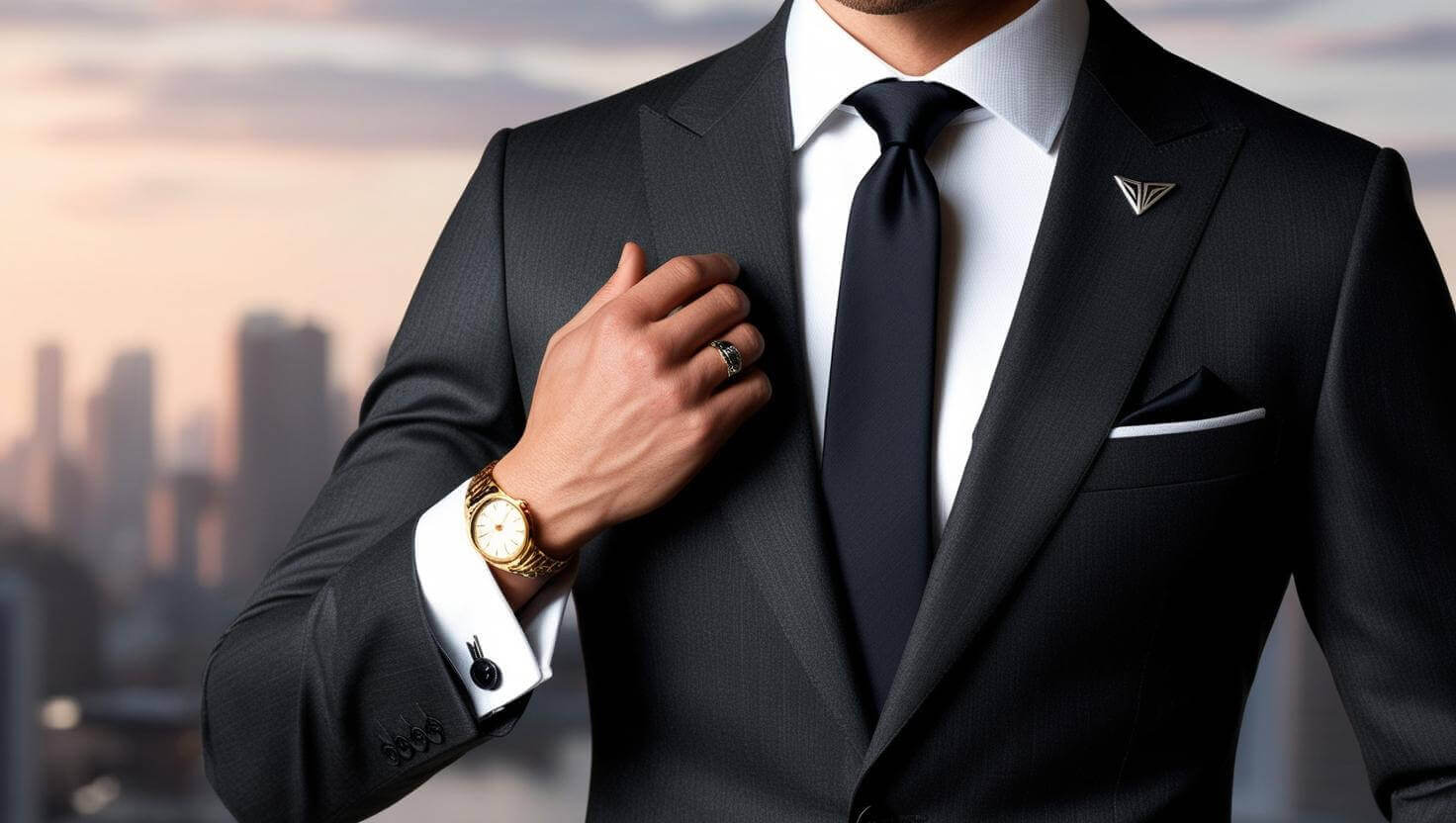 보석을 착용한 정장입은 사업가 사진
