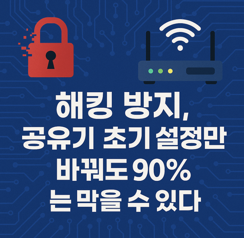 해킹 방지, 공유기 초기 설정만 바꿔도 90%는 막을 수 있다