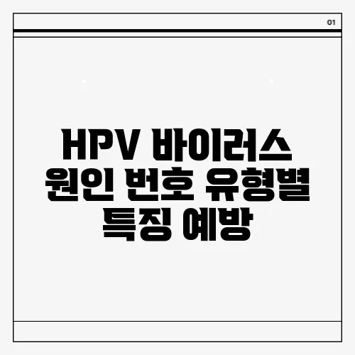 HPV 바이러스 원인 번호 유형별 특징 예방