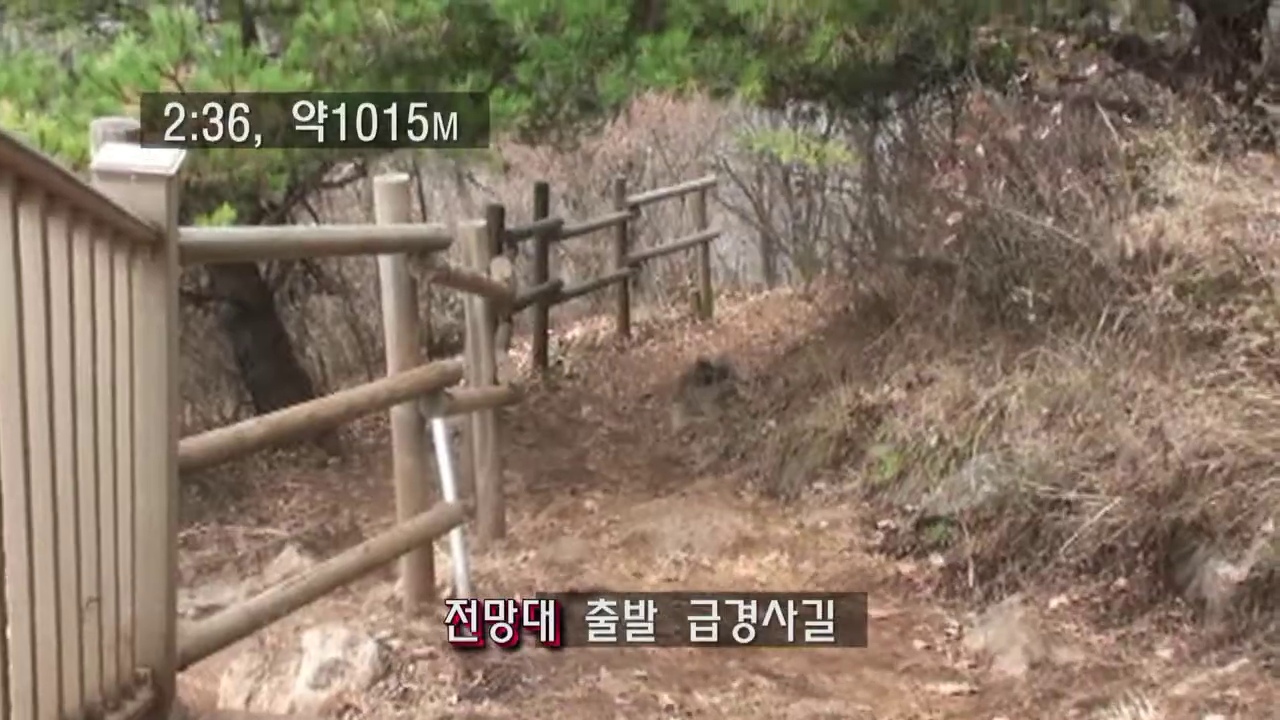 전망대를 떠나 숲속 급경사길로 이어지는 구간