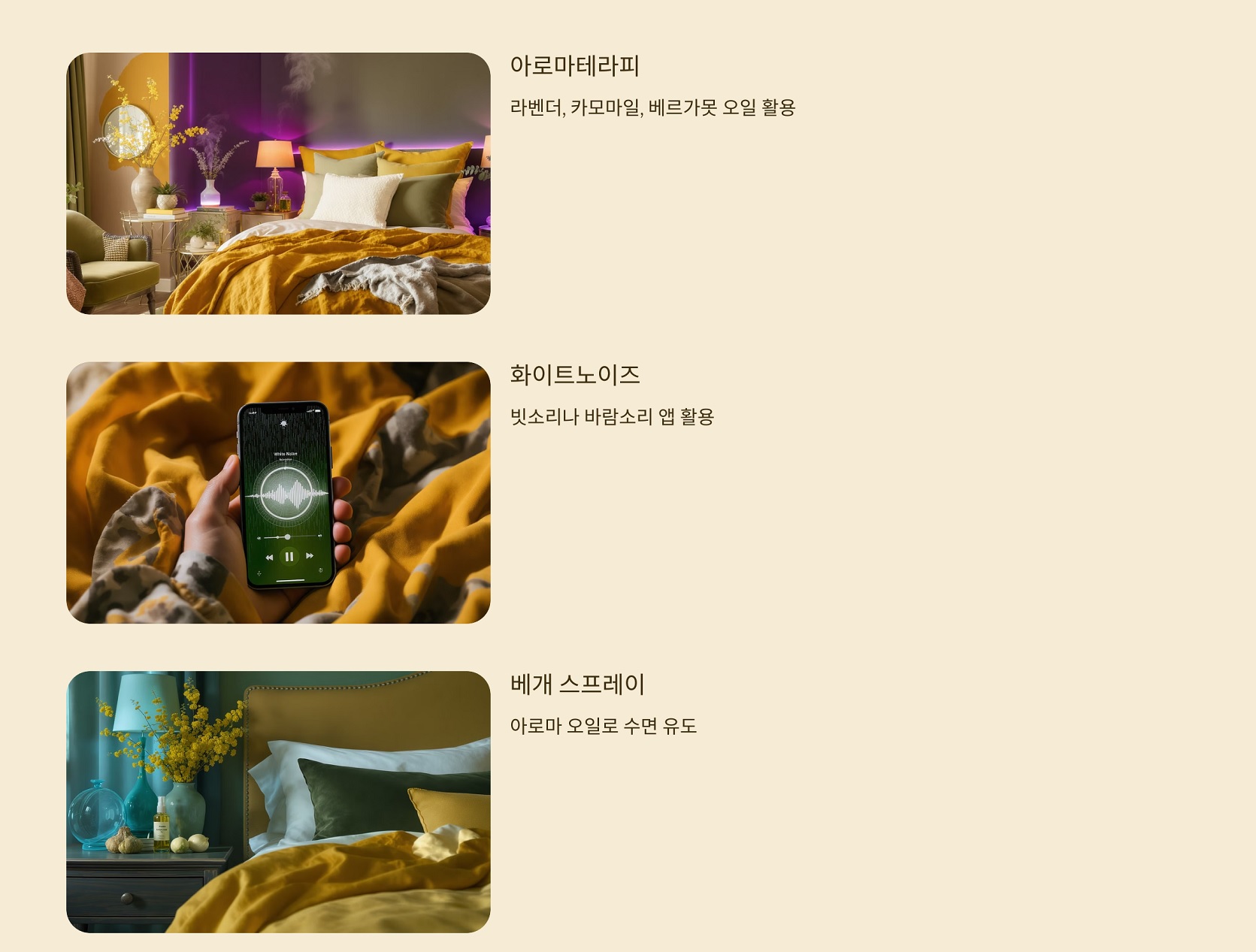 아로마&middot;화이트노이즈 활용법